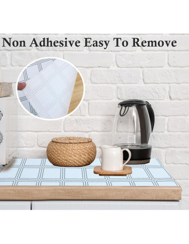 Forro Antideslizante Impermeable GMCOZY 30 cm x 3 m Grís/Blanco