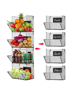 Cesta de Alambre X-cosrack 4 Niveles Negra para Almacenamiento