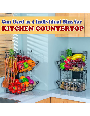 Cesta de Alambre X-cosrack 4 Niveles Negra para Almacenamiento