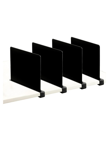 Divisores de Estante de Acrílico ChengHe - 4 Pcs Negros