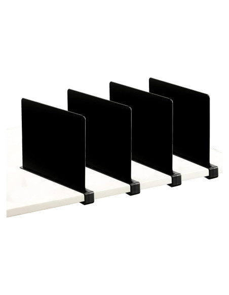 Divisores de Estante de Acrílico ChengHe - 4 Pcs Negros