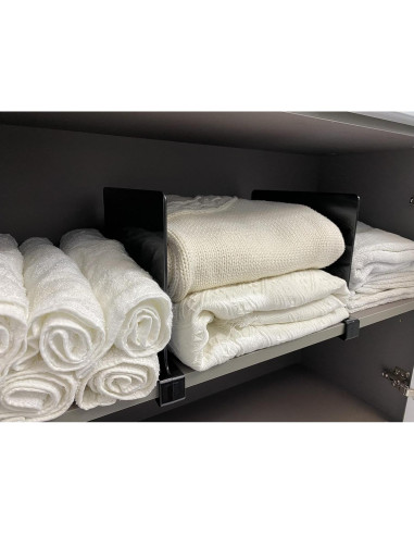 Divisores de Estante de Acrílico ChengHe - 4 Pcs Negros