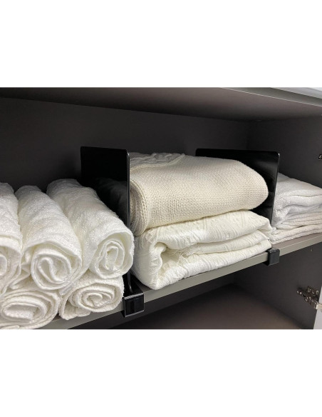 Divisores de Estante de Acrílico ChengHe - 4 Pcs Negros