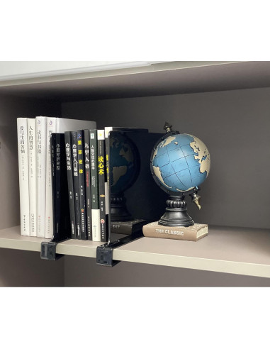 Divisores de Estante de Acrílico ChengHe - 4 Pcs Negros