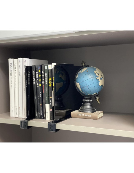 Divisores de Estante de Acrílico ChengHe - 4 Pcs Negros