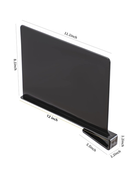 Divisores de Estante de Acrílico ChengHe - 4 Pcs Negros