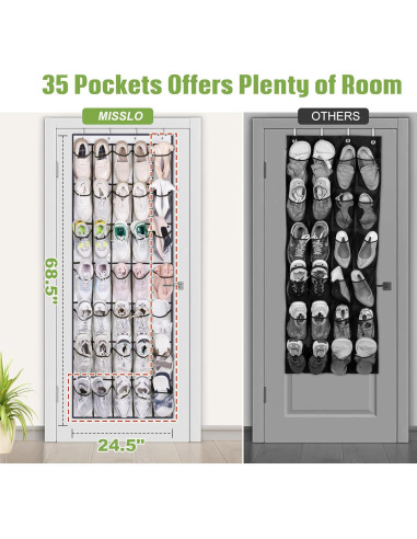 Organizador de Zapatos sobre la Puerta MISSLO 35 Bolsillos Blanco