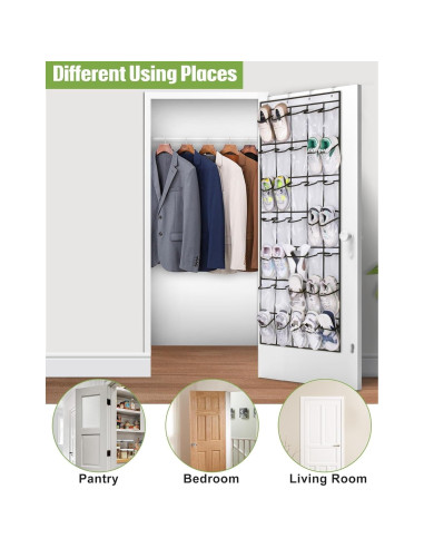 Organizador de Zapatos sobre la Puerta MISSLO 35 Bolsillos Blanco