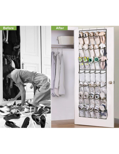 Organizador de Zapatos sobre la Puerta MISSLO 35 Bolsillos Blanco