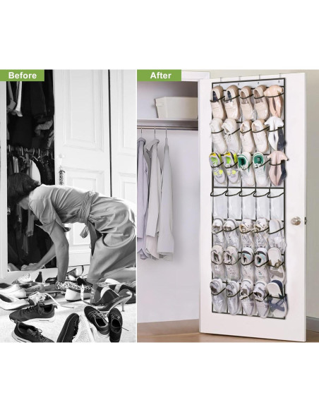 Organizador de Zapatos sobre la Puerta MISSLO 35 Bolsillos Blanco