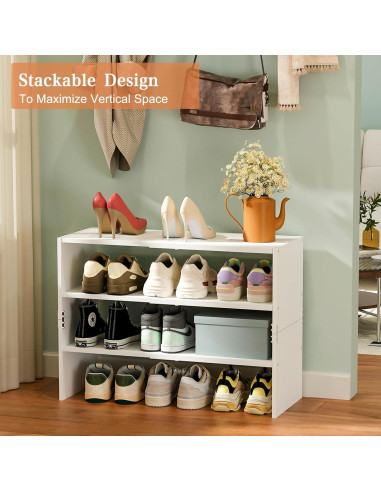 Organizador de Zapatos Expandible Cidaziya Blanco 3 Niveles