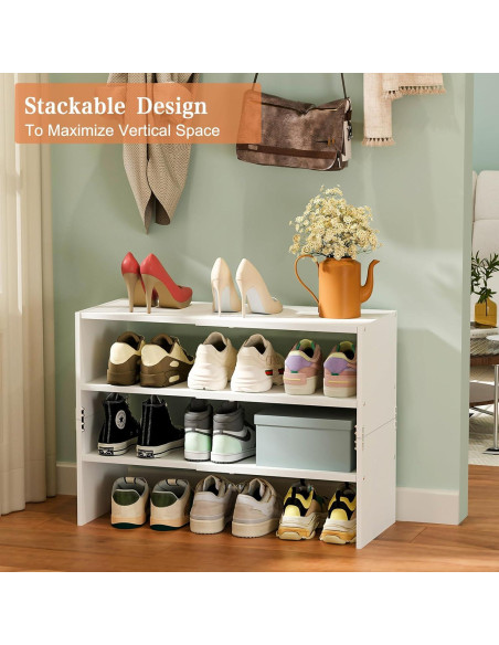 Organizador de Zapatos Expandible Cidaziya Blanco 3 Niveles Organizador de Zapatos Expandible Cidaziya Blanco 3 Niveles