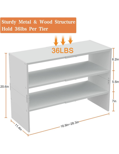 Organizador de Zapatos Expandible Cidaziya Blanco 3 Niveles Organizador de Zapatos Expandible Cidaziya Blanco 3 Niveles