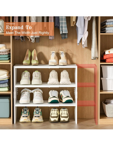 Organizador de Zapatos Expandible Cidaziya Blanco 3 Niveles