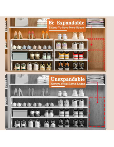 Organizador de Zapatos Expandible Cidaziya Blanco 3 Niveles