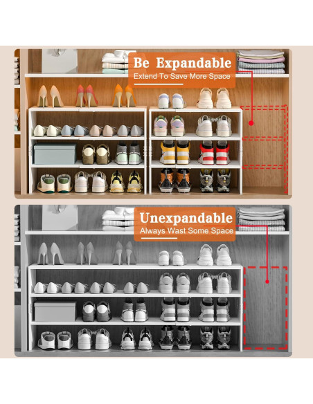 Organizador de Zapatos Expandible Cidaziya Blanco 3 Niveles Organizador de Zapatos Expandible Cidaziya Blanco 3 Niveles