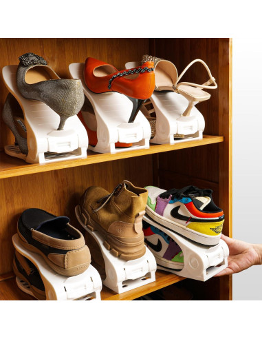 Organizador de Zapatos Yashong 16PCS Ajustable Blanco