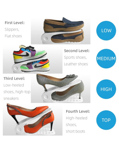 Organizador de Zapatos Yashong 16PCS Ajustable Blanco