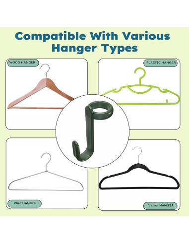 Ganchos Conectores para Perchas DMIMIA 80 PCS Verde