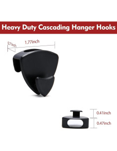 Ganchos de abrigo metálicos Genérico 25 piezas ahorradores de espacio 2