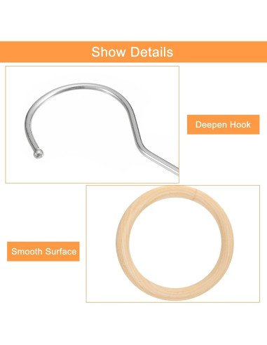 Anillo de Bufanda uxcell 15cm Madera Plata Organizador