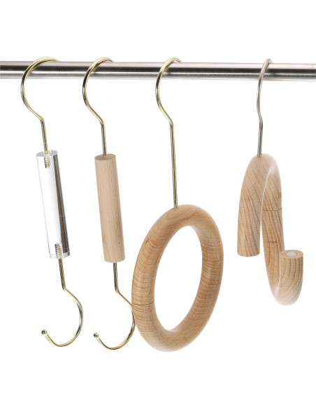 Anillo de Bufanda uxcell 15cm Madera Plata Organizador