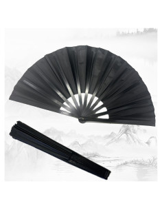 Ventilador de Mano Plegable Boots on The Ground Negro 36.7 cm