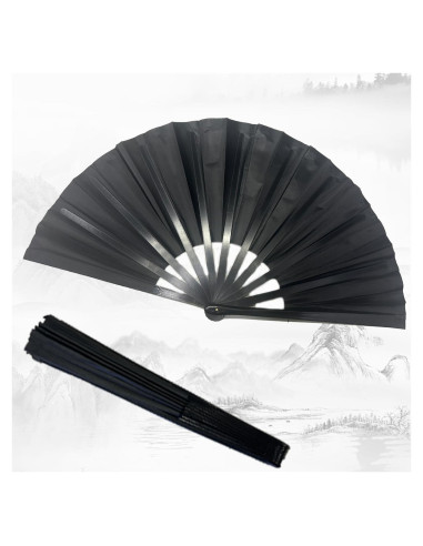 Ventilador de Mano Plegable Boots on The Ground Negro 36.7 cm