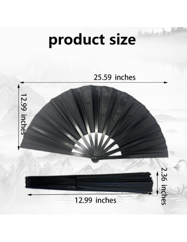 Ventilador de Mano Plegable Boots on The Ground Negro 36.7 cm