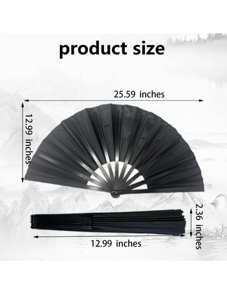 Ventilador de Mano Plegable Boots on The Ground Negro 36.7 cm