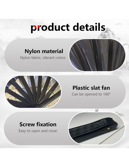 Ventilador de Mano Plegable Boots on The Ground Negro 36.7 cm