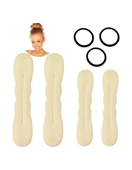 Creador de Moños Styla Hair - 4 Piezas (2 Grandes, 2 Pequeños) Rubios Creador de Moños Styla Hair - 4 Piezas (2 Grandes, 2 Pequeños) Rubios
