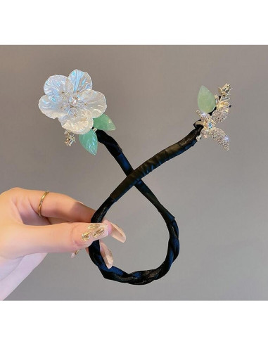 Hacedor de moño decorativo blanco Astrqle para cabello largo