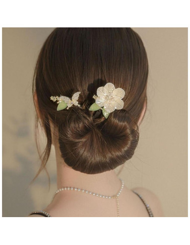 Hacedor de moño decorativo blanco Astrqle para cabello largo