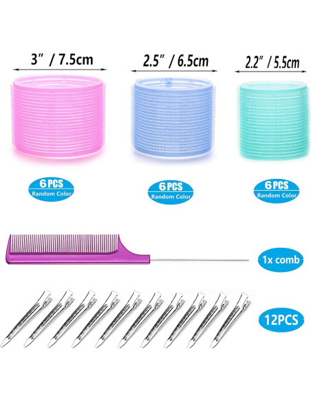 Juego de Rulos Jumbo ROPIKIS 31 Piezas 3 Tamaños para Cabello