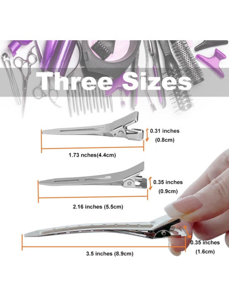 Juego de 42 Clips de Peinar TSEROFAY Metal Plateado