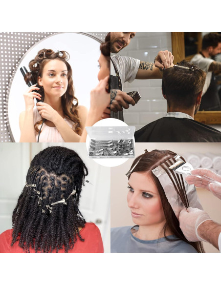 Juego de 42 Clips de Peinar TSEROFAY Metal Plateado