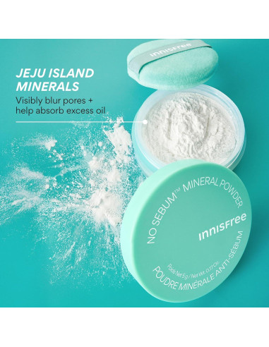 Polvo Suelto Innisfree No Sebum 45g - Fijación y Control de Brillo