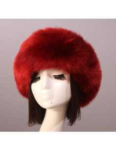 Diadema de Piel Falsa para Mujer Rojo Profundo - Ajustable 2