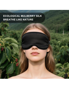 Máscara de Sueño de Seda Morera OLESILK Negra Ultra Suave 2