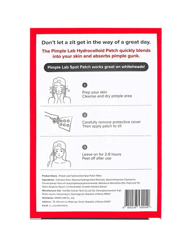 Parche Hidrocoloide para Espinillas AIDENLAB 110 Unidades