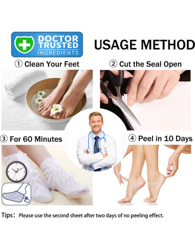 Mascarilla Exfoliante para Pies con Manteca de Karité - 3 Pares