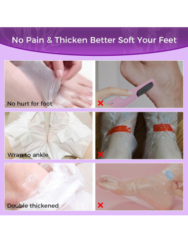 Mascarilla Exfoliante para Pies OUKEYA - 3 Pares, Lavanda