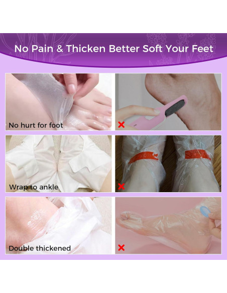 Mascarilla Exfoliante para Pies OUKEYA - 3 Pares, Lavanda