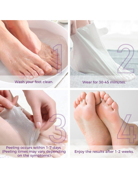 Mascarilla Exfoliante para Pies OUKEYA - 3 Pares, Lavanda