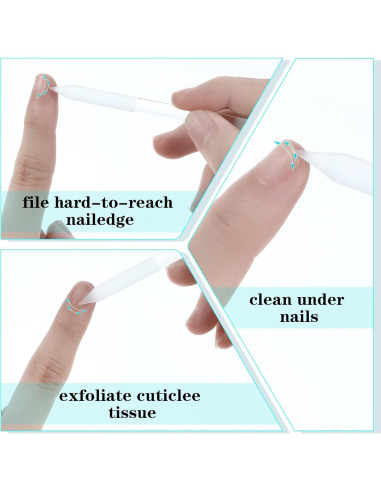 Empujador de Cutículas de Vidrio YBEATY con Estuche de Cuero