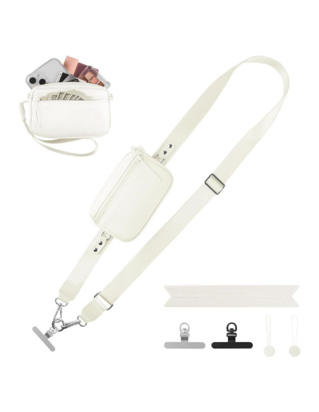 Correa Cruzada para Teléfono YFWE con Cartera RFID Crema