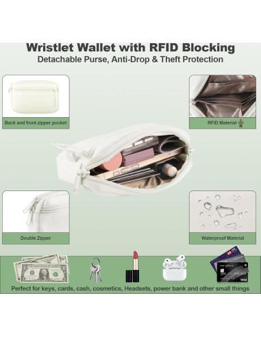 Correa Cruzada para Teléfono YFWE con Cartera RFID Crema