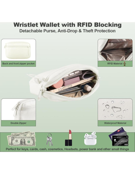 Correa Cruzada para Teléfono YFWE con Cartera RFID Crema