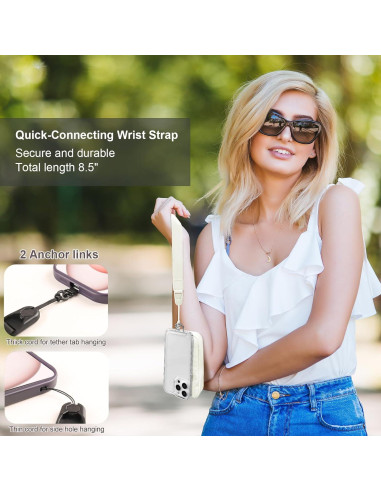 Correa Cruzada para Teléfono YFWE con Cartera RFID Crema